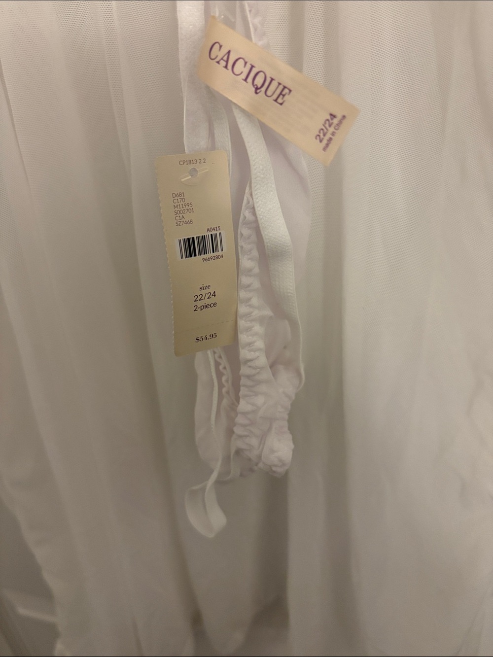Lane Bryant White Sheer Lace Slip Chemise - Picture 4 of 6
